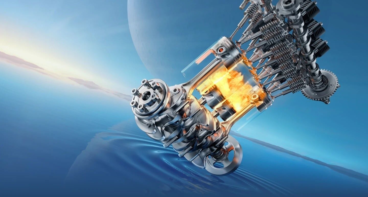 Querschnittsdarstellung eines Hybridmotors (Super Hybrid System)